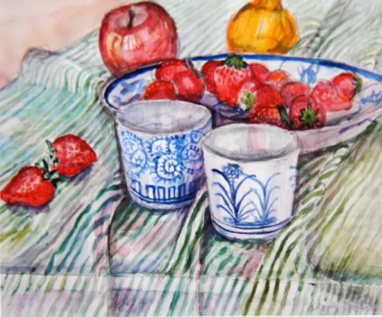 イチゴのある静物